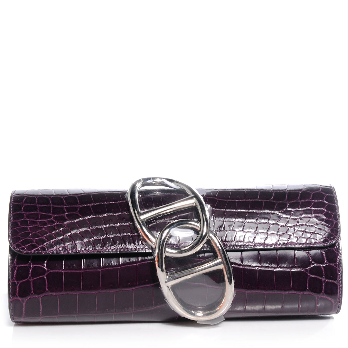 Niloticus Crocodile Egee Clutch Aubergine