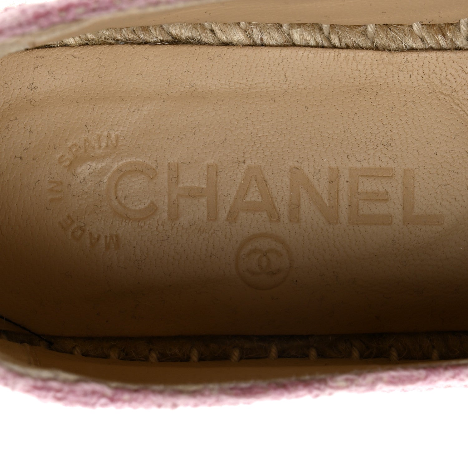 Chanel Tweed Patent CC Espadrilles 37 Pink Black 6 of 8