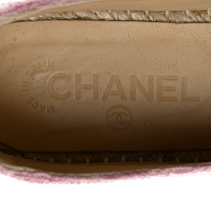 Chanel Tweed Patent CC Espadrilles 37 Pink Black 6 of 8