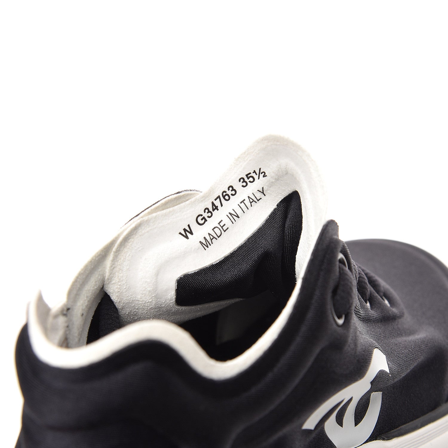 Chanel Calfskin Mesh Lycra Sneakers 35.5 Black 9 of 10