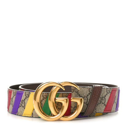 Gucci GG Supreme Monogram Stripe Double G 40mm Belt 85 34 Multicolor 1 of 3