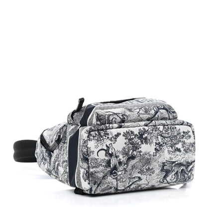 Christian Dior Nylon Technical Fabric Toile De Jouy Small Diortravel Backpack Blue 4 of 8