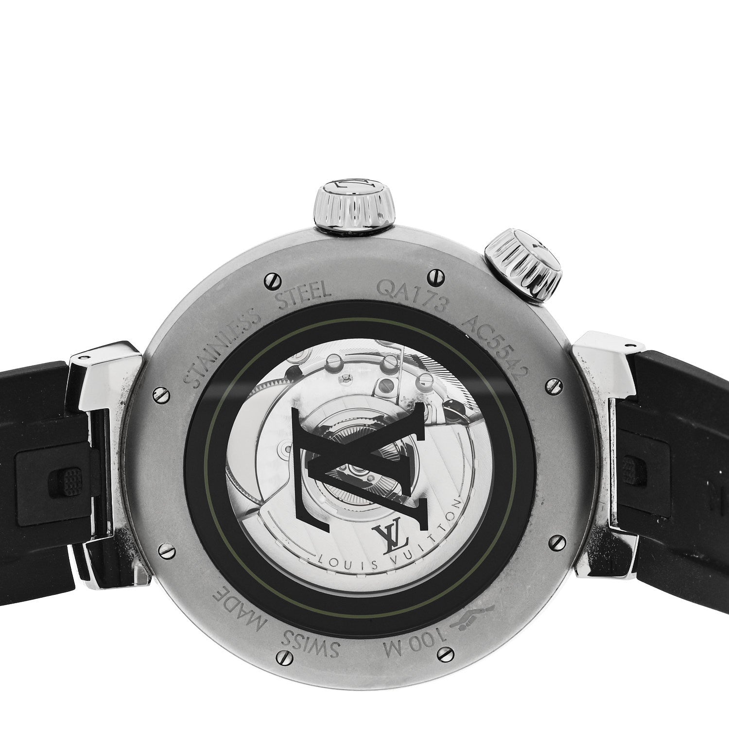Louis Vuitton Stainless Steel Rubber 44mm Tambour Street Diver Automatic Watch Urban Green 4 of 5