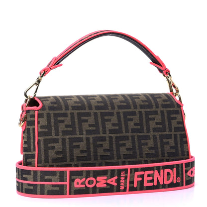 Fendi Fabric Jacquard FF 1974 Baguette Tobacco Moro Fuxia Fluo 2 of 4