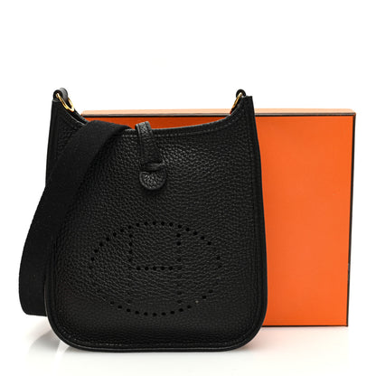 Hermes Taurillon Clemence Evelyne TPM Black 11 of 11