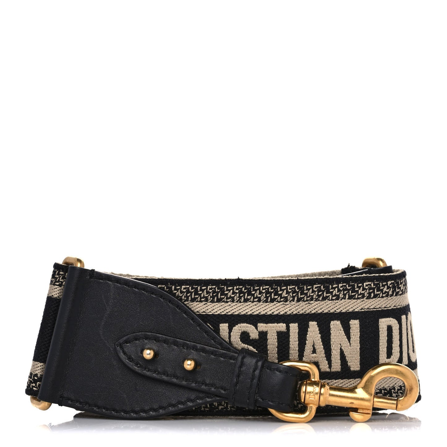 Canvas Embroidered Shoulder Strap Black