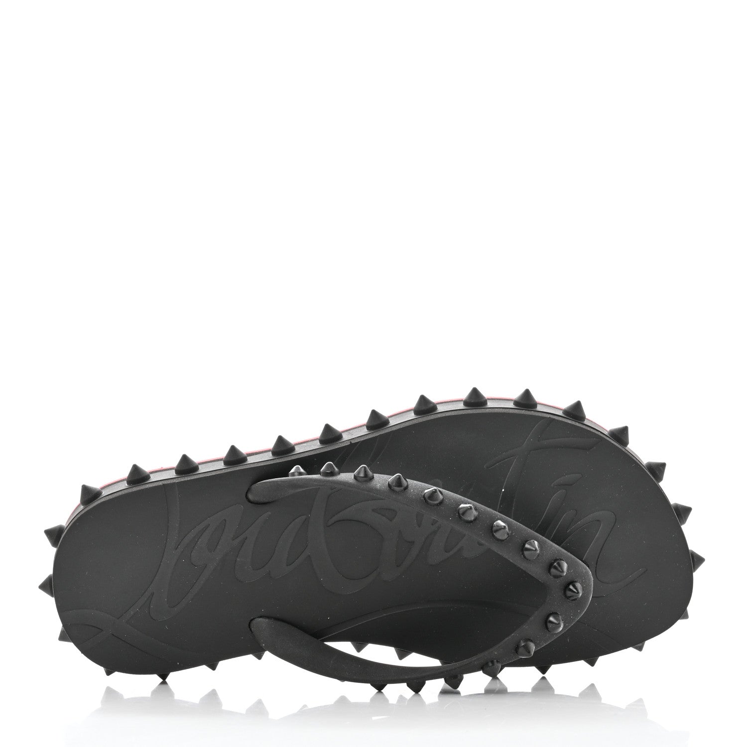 Christian Louboutin Rubber Spike Loubi Flip Flip Platform Sandals 36 Black 6 of 8