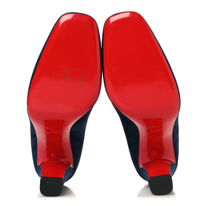 Christian Louboutin Veau Velours Viva 85 Pumps 38.5 Navy 6 of 9