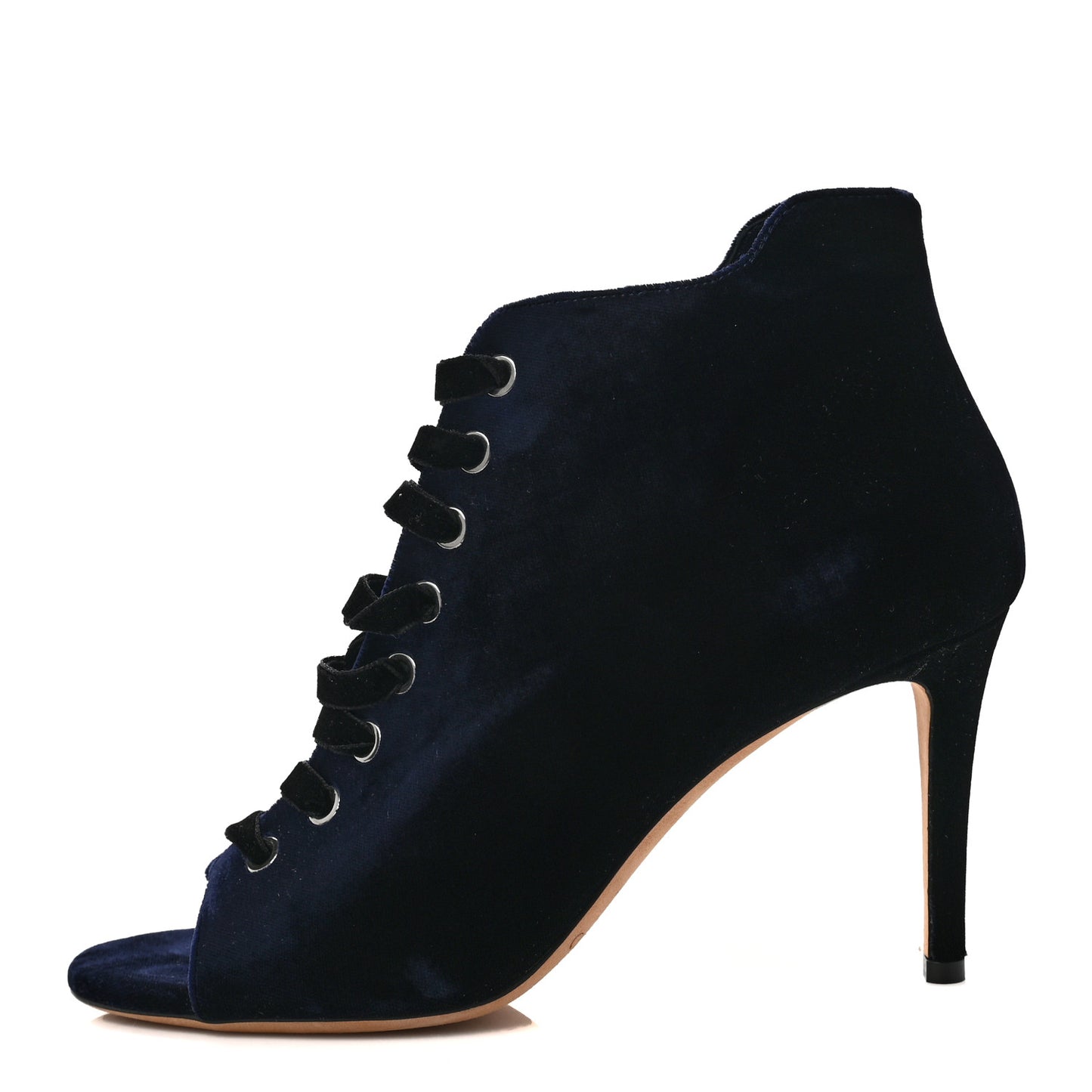 Velvet Lace Up Mavy Booties 39 Navy