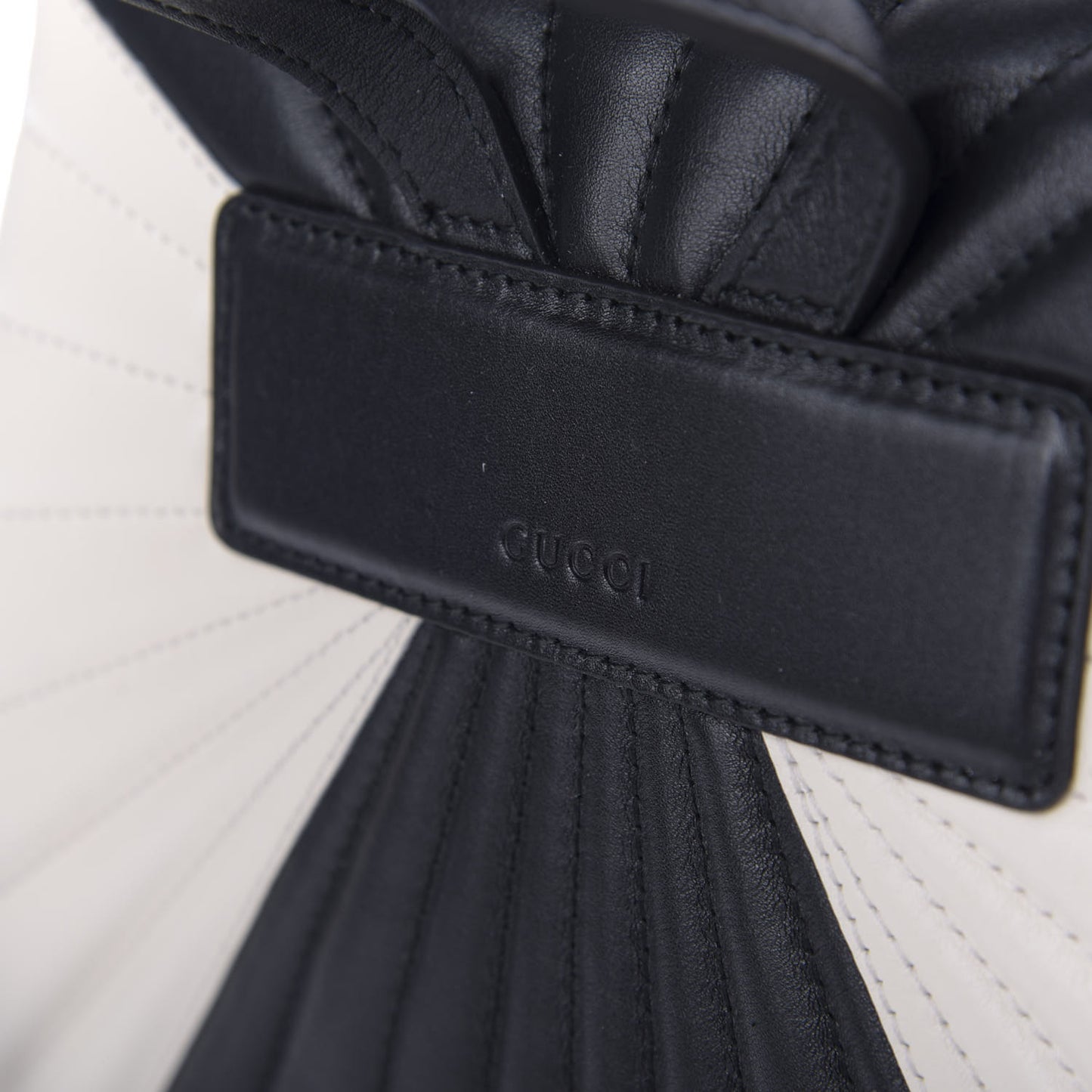 Calfskin Bamboo Trapuntata Queen Margaret Backpack Mystic White Black
