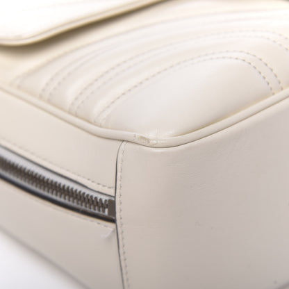 Gucci Calfskin Matelasse Sylvie Web Small GG Marmont Top Handle Shoulder Bag White 11 of 20