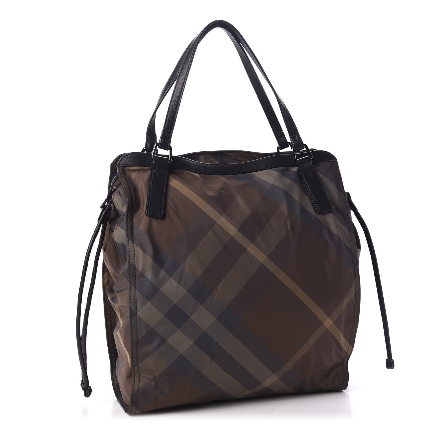 Burberry Nylon Check Small Buckleigh Packable Tote Birch Grey 2 of 9