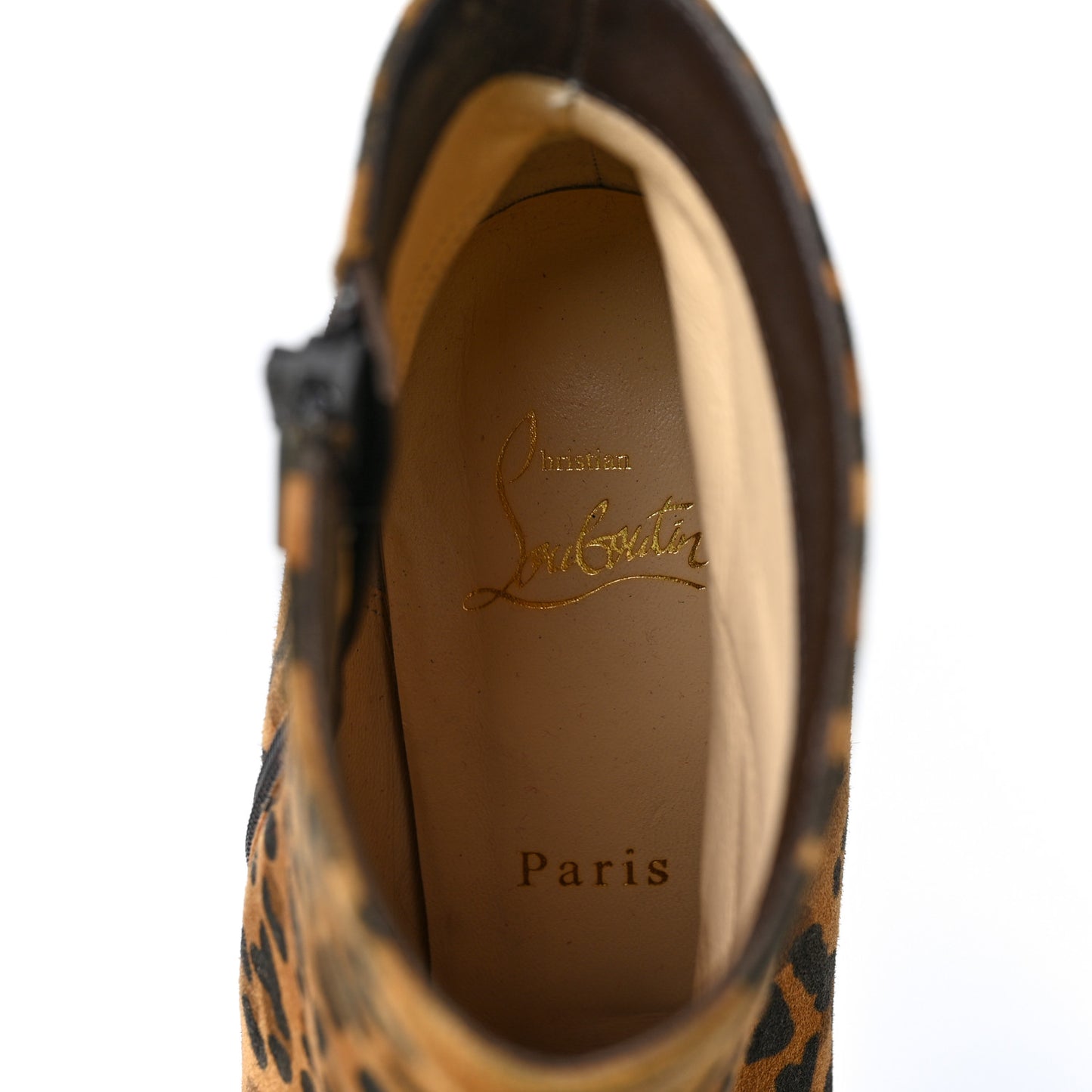Veau Velours Leopard Print Eloise Booty 85 Ankle Boots 39 Caramel