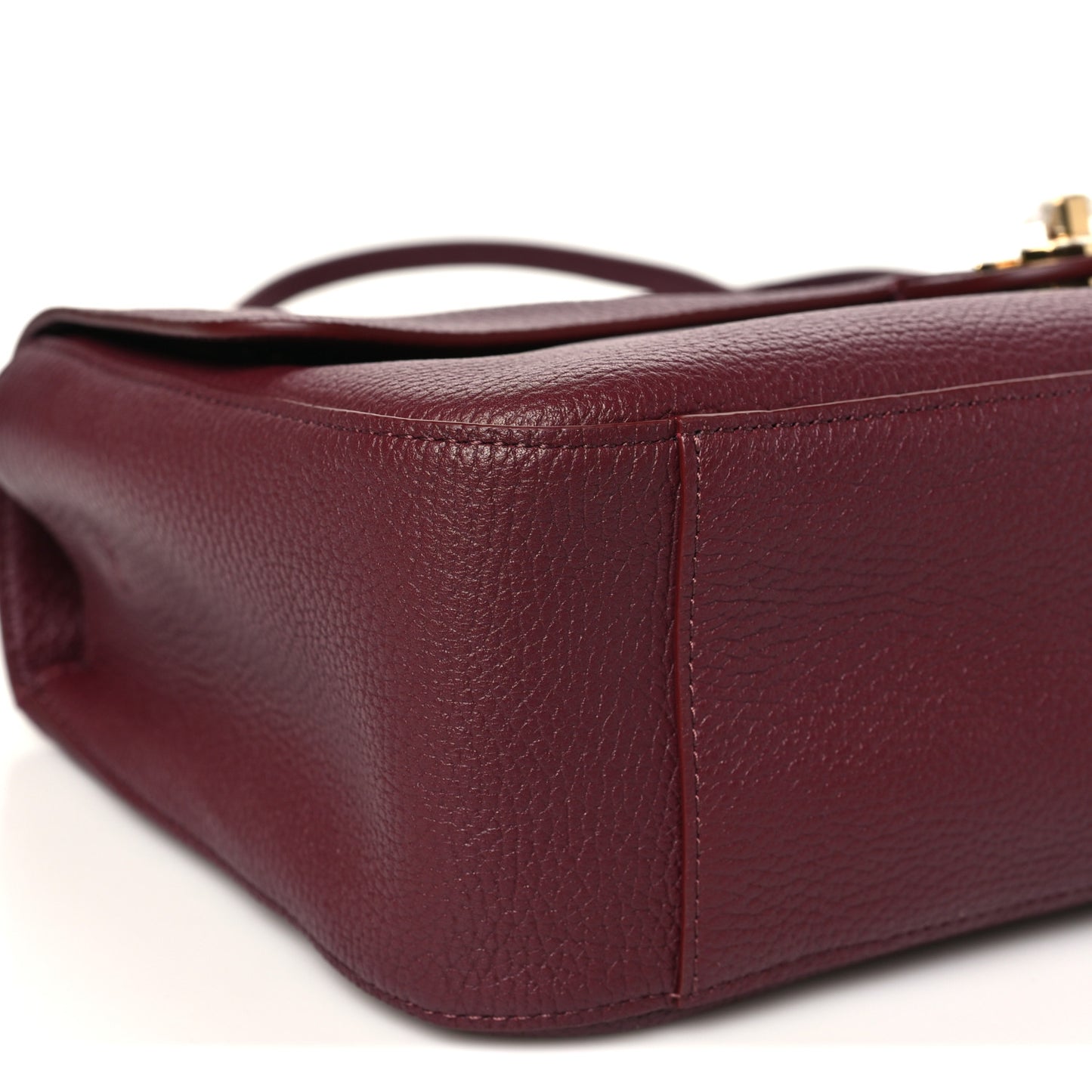 Grained Calfskin Small Souplissimo Maxi Flap Burgundy
