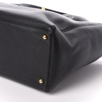 Chanel Calfskin Cerf Executive Shopper Tote Black 9 of 10