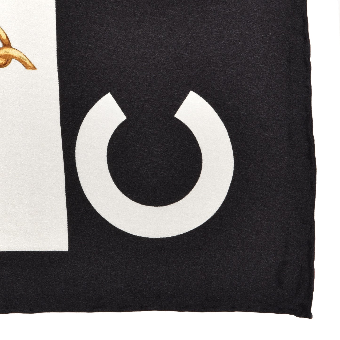 Silk Foulard en Soie PARIS Scarf Black Ivory