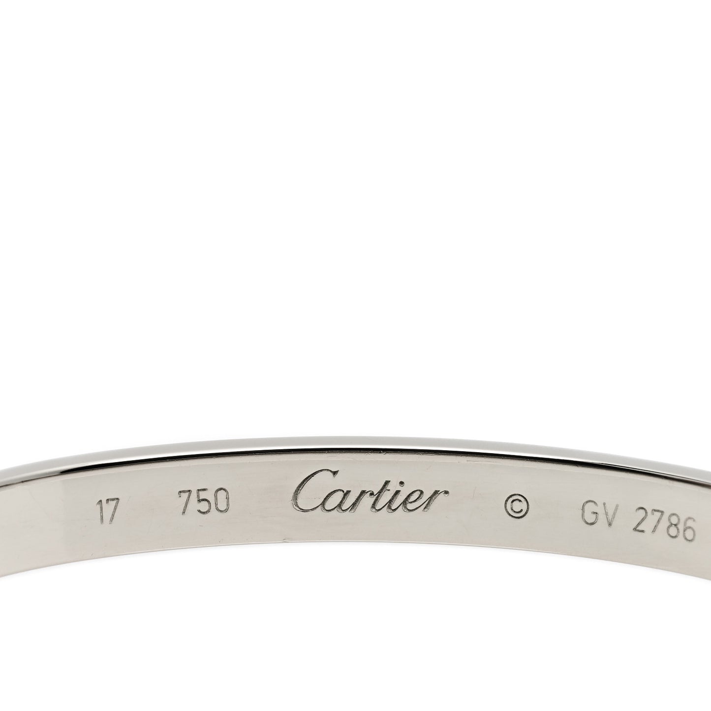 18K White Gold LOVE Bracelet 17