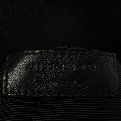 Saint Laurent Grain De Poudre Textured Mixed Matelasse Large Triquilt Monogram Satchel Black 8 of 11