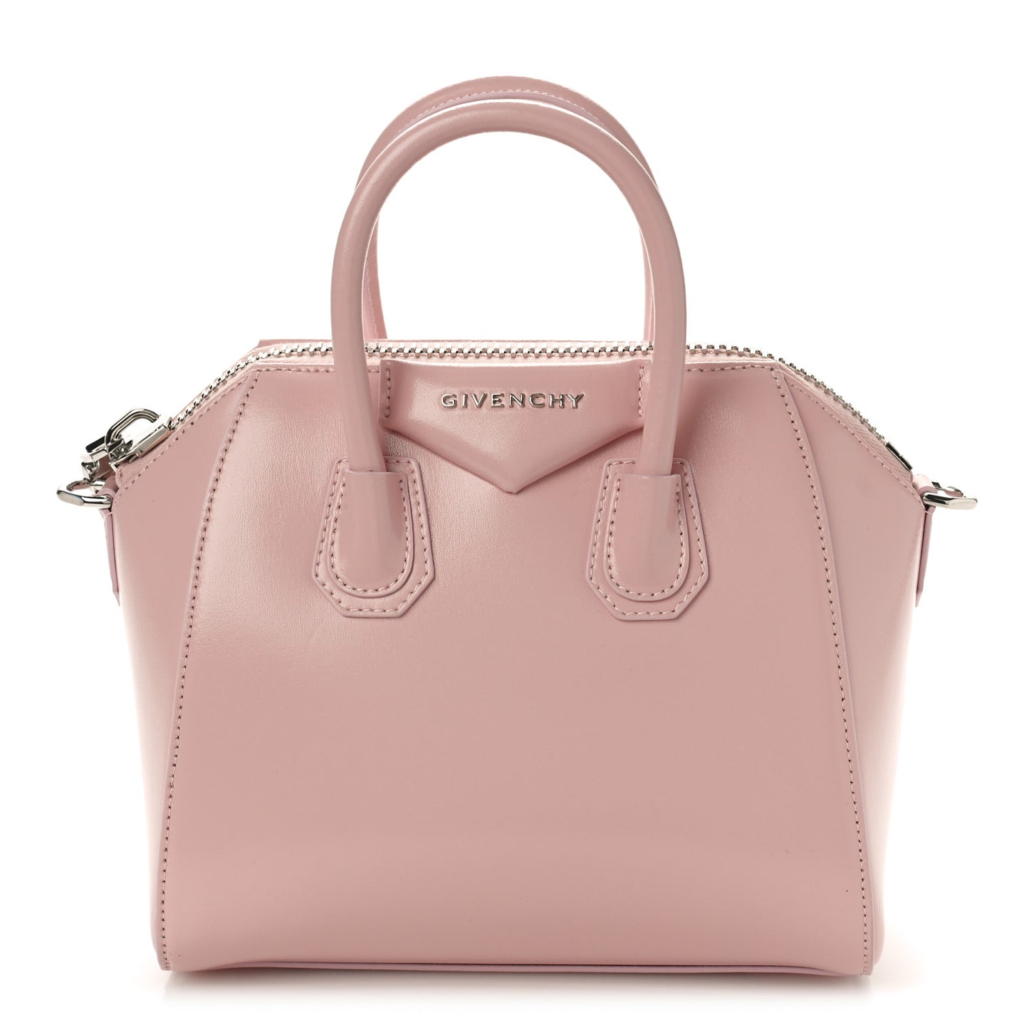 Shiny Lord Calfskin Mini Antigona Blush Pink