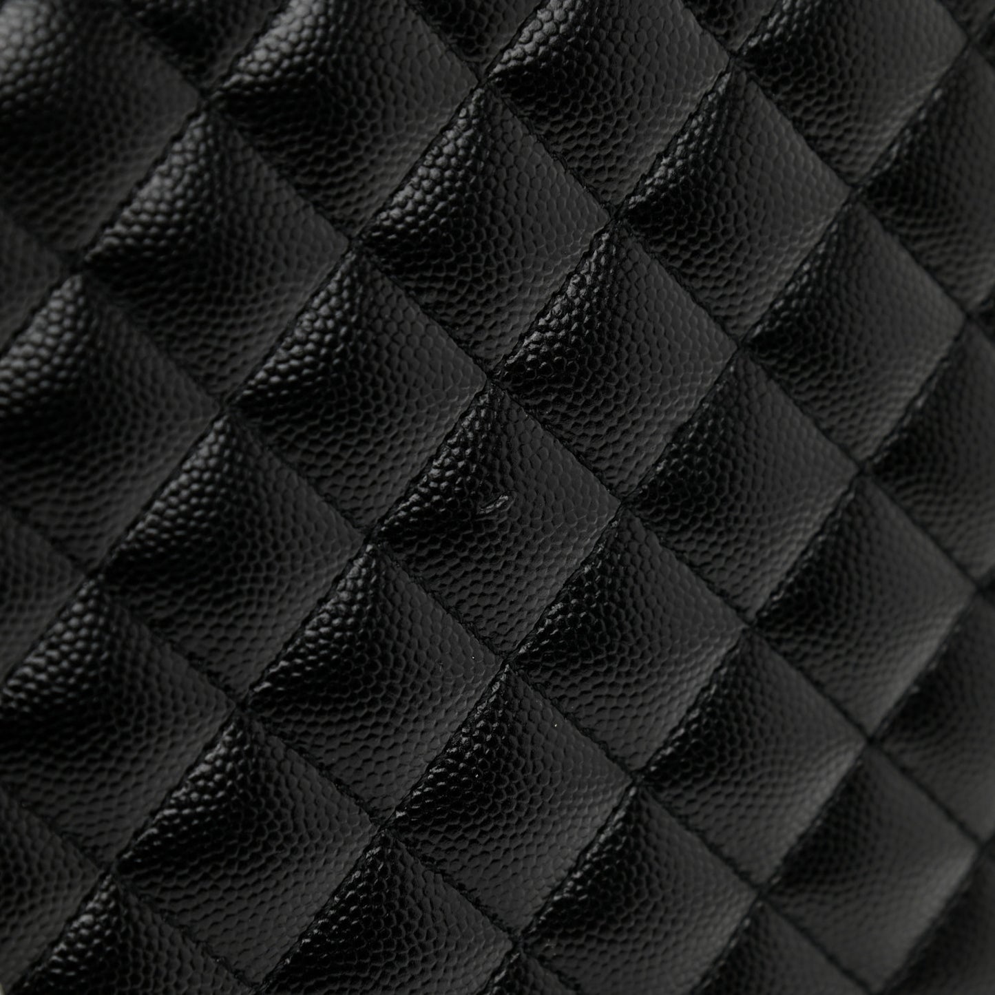 Grain De Poudre Textured Mixed Matelasse Large Triquilt Monogram Monochrome Satchel Black