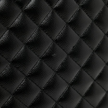 Saint Laurent Grain De Poudre Textured Mixed Matelasse Large Triquilt Monogram Monochrome Satchel Black 11 of 11