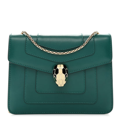 Bulgari Calfskin Small Serpenti Forever Snake Strap Crossbody Bag Emerald Green 1 of 11