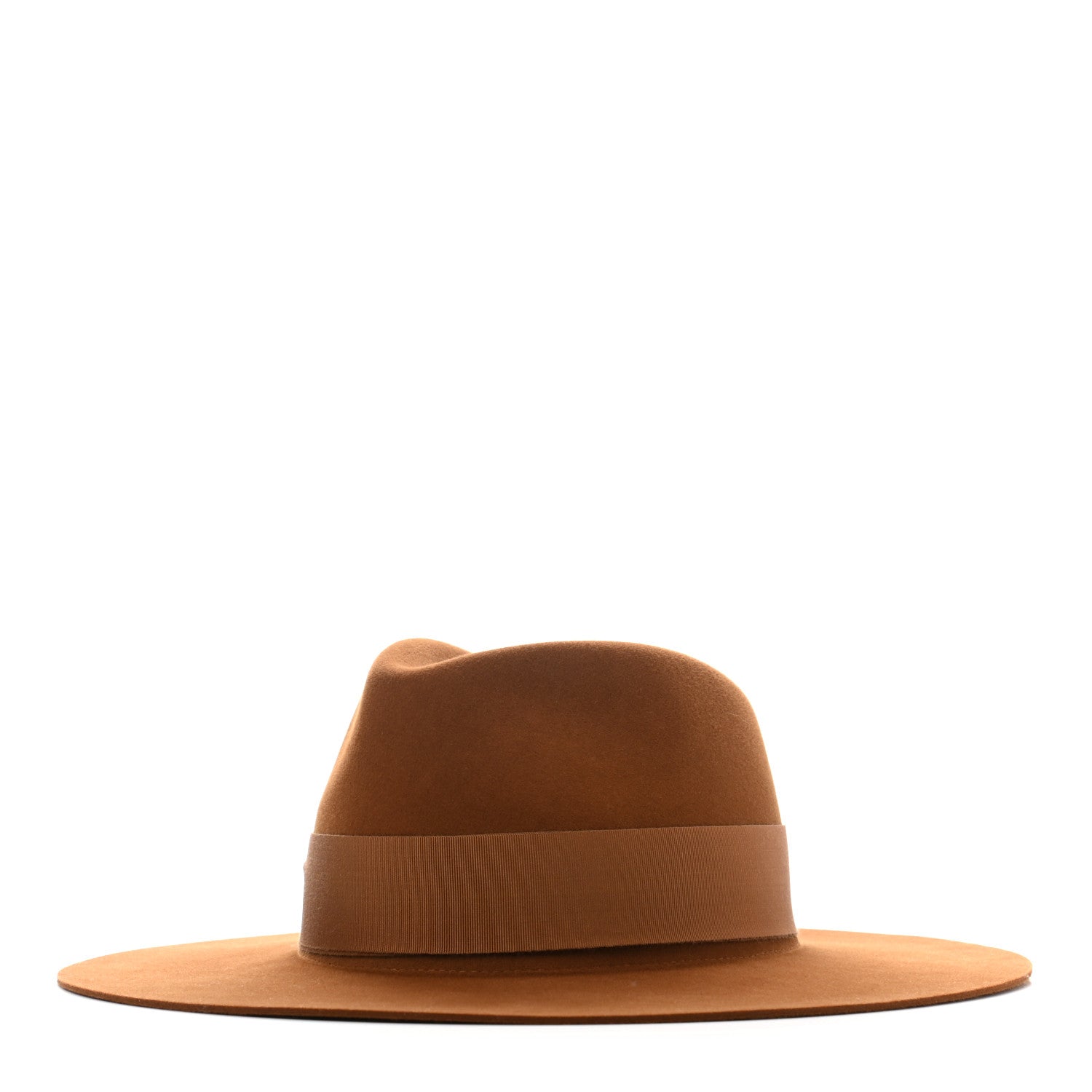 Hermes Rabbit Felt Laquered Gold Faubourg Pop H Hat 57 Marron Chutney 1 of 8