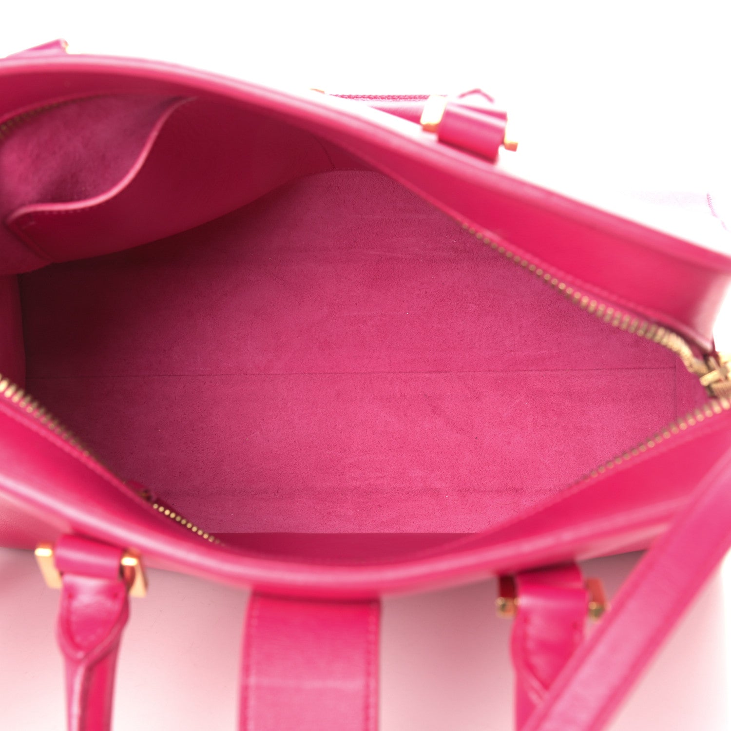Saint Laurent Calfskin Small Monogram Cabas Fuchsia 5 of 16