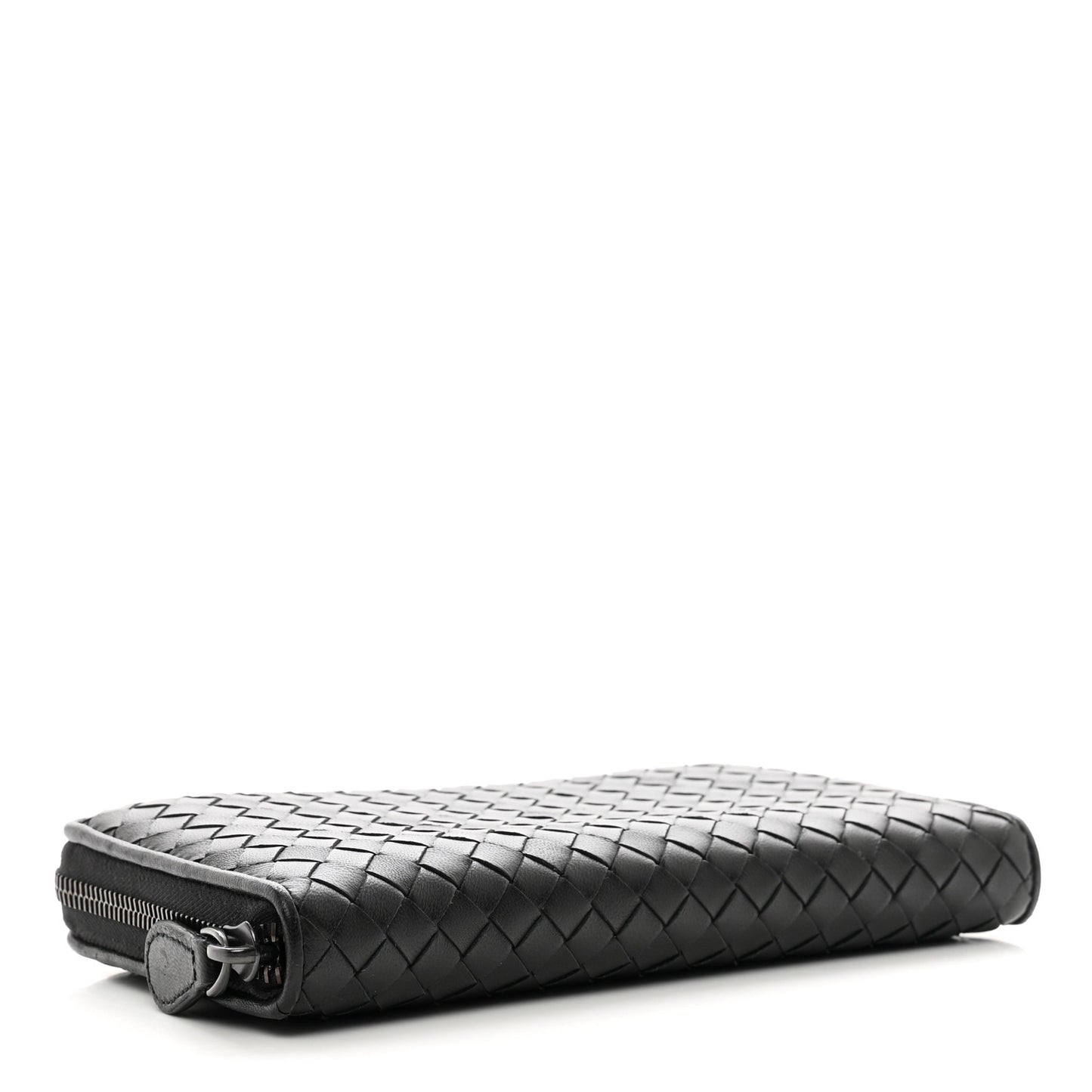 Nappa Intrecciato Zip Around Wallet Black