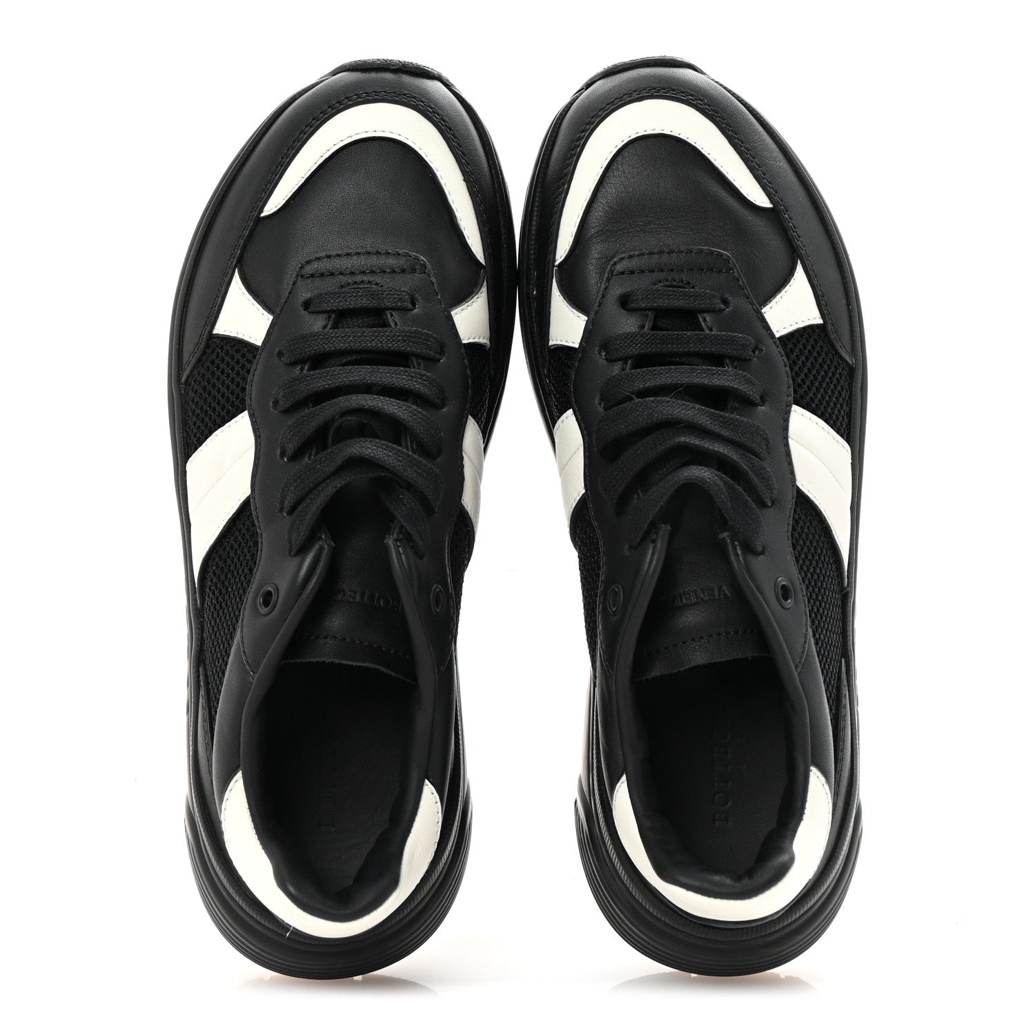 Bottega Veneta Calfskin Technical Mesh Speedster Sneakers 40.5 Black White 2 of 9