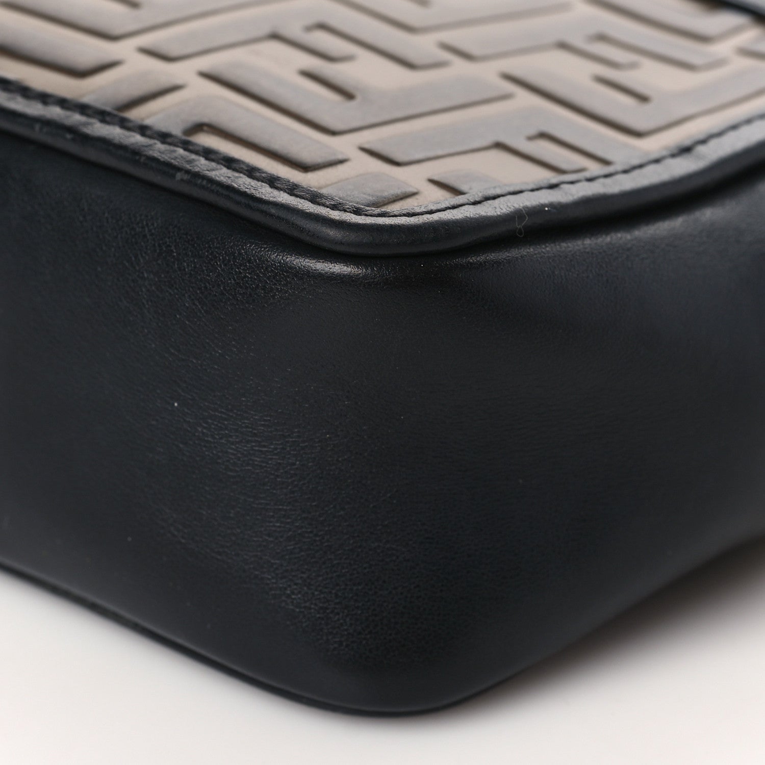 Fendi Vitello Century Bi-Color FF 1974 Embossed Mini Camera Case Maya Black 9 of 9