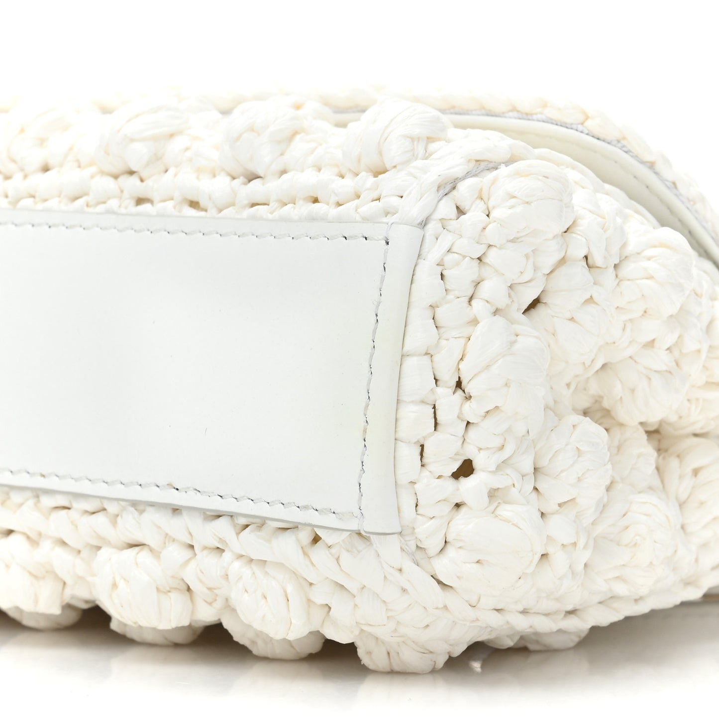 Raffia Crochet Small Miss Sicily Satchel White