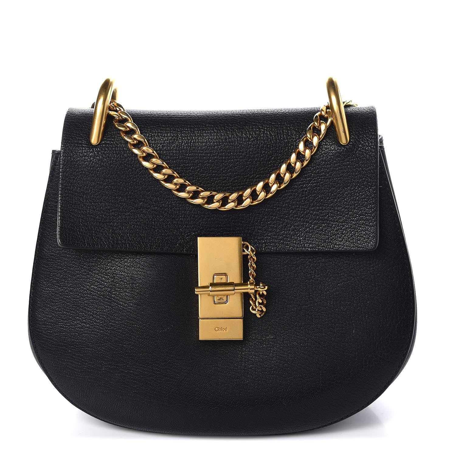 Chloe Grained Lambskin Drew Shoulder Bag Black 1 of 7