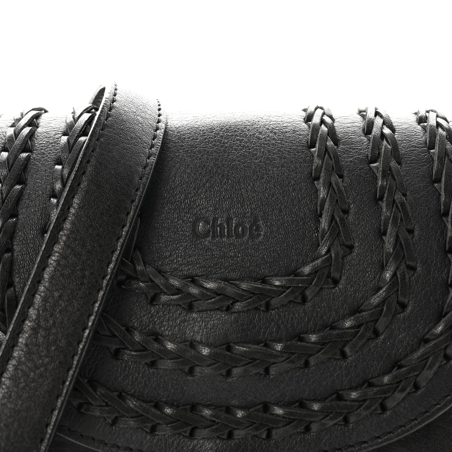 Chloe Calfskin Braided Mini Hudson Shoulder Bag Black 7 of 10