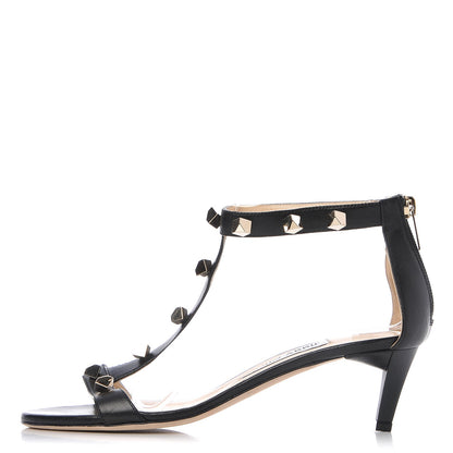 Jimmy Choo Calfskin Lamba Cube Studded Sandals 37 Black 1 of 10