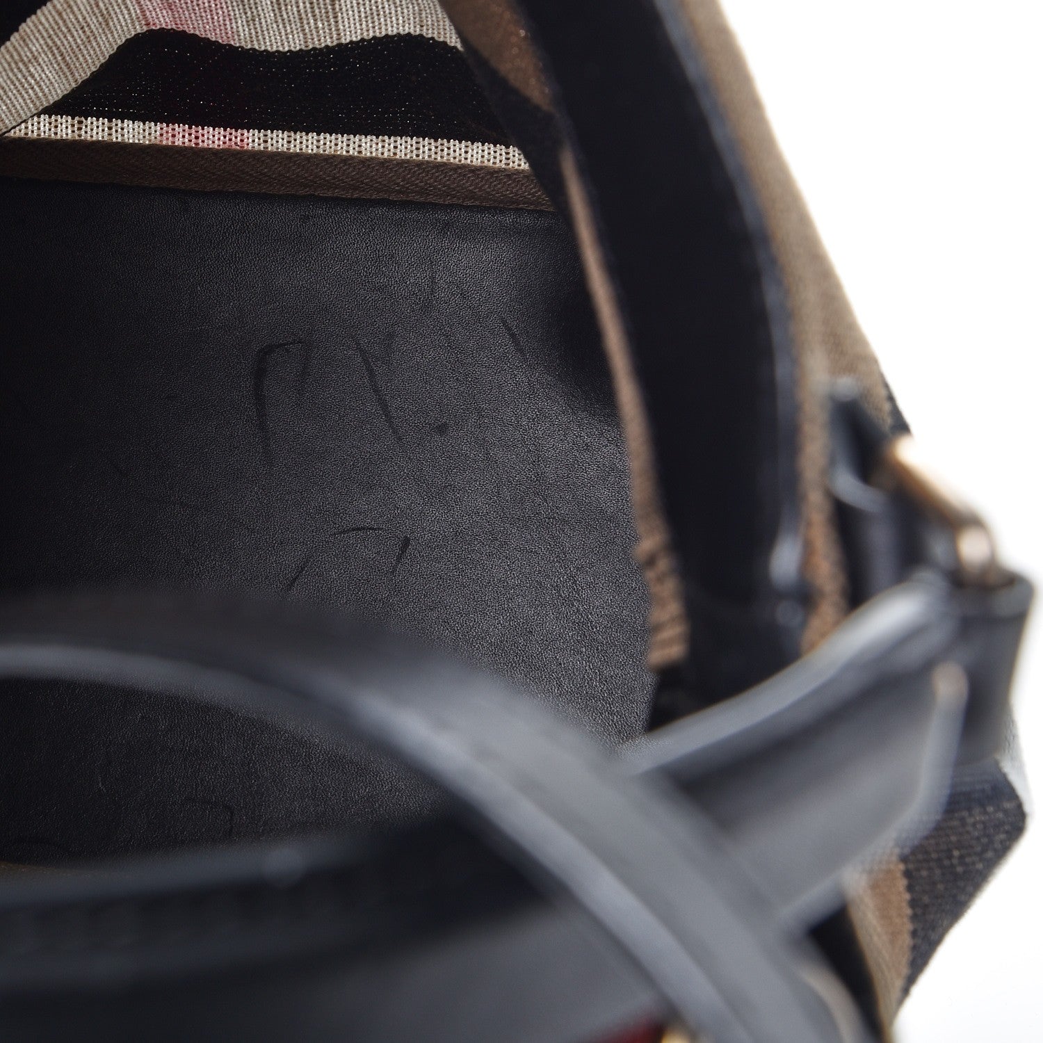 Burberry Canvas Mega Check Medium Susanna Hobo Black 9 of 11