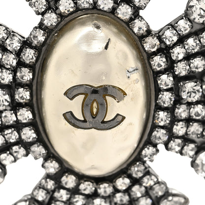 Chanel Crystal Gripoix CC Cross Charms Brooch Gold Ruthenium Multicolor 4 of 4