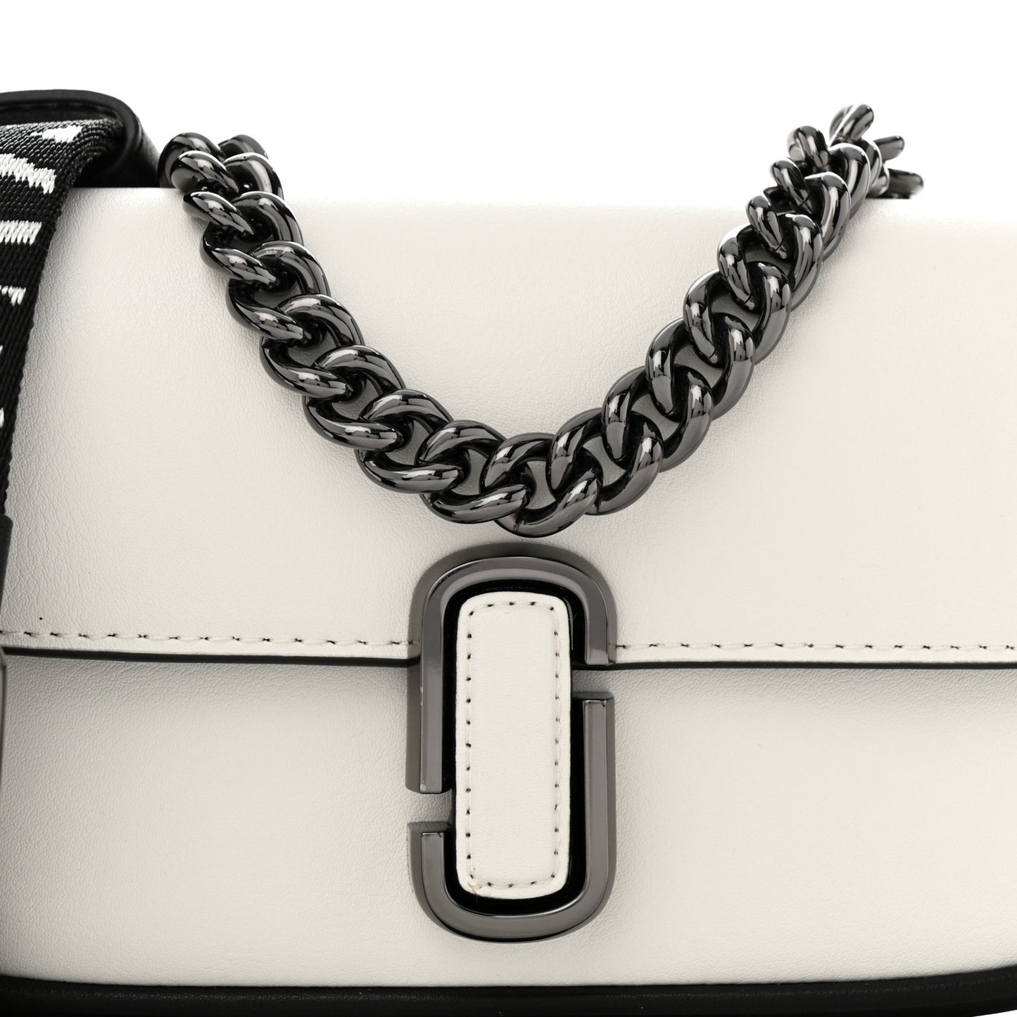 Lambskin J Marc Mini Shoulder Bag White Black