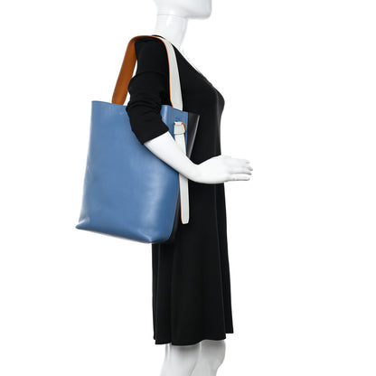 Celine Shiny Smooth Calfskin Small Twisted Cabas Washed Blue Black 2 of 16