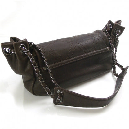 Chanel Leather Diamond Stitch Flap Brown 3 of 8