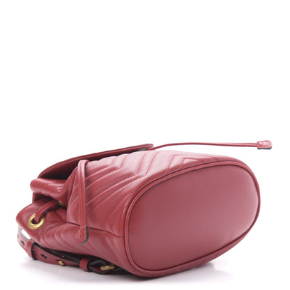 Gucci Calfskin Matelasse GG Marmont Flap Backpack Hibiscus Red 3 of 10