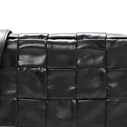 Bottega Veneta Paper Calfskin Maxi Intreccio Cassette Crossbody Bag Black 7 of 9