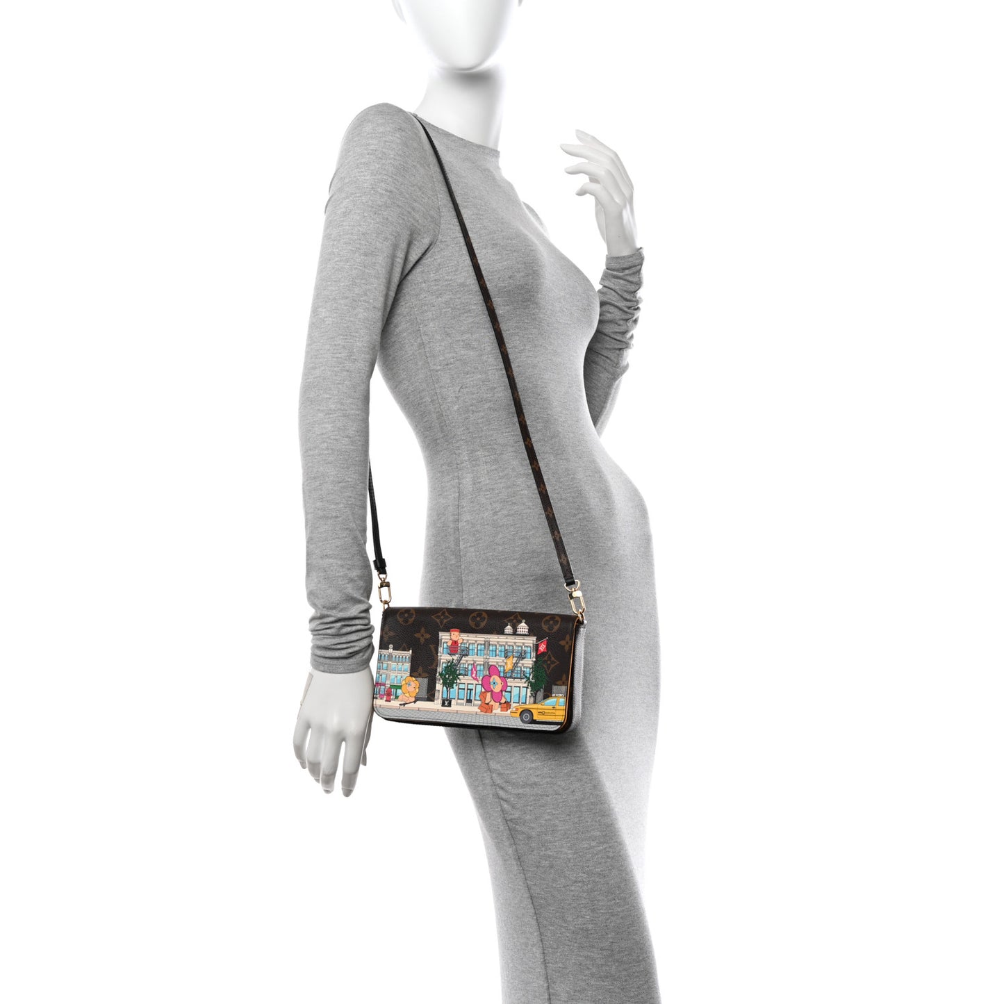 Monogram 2022 Christmas Animation New York Soho Pochette Felicie Chain Wallet Yellow