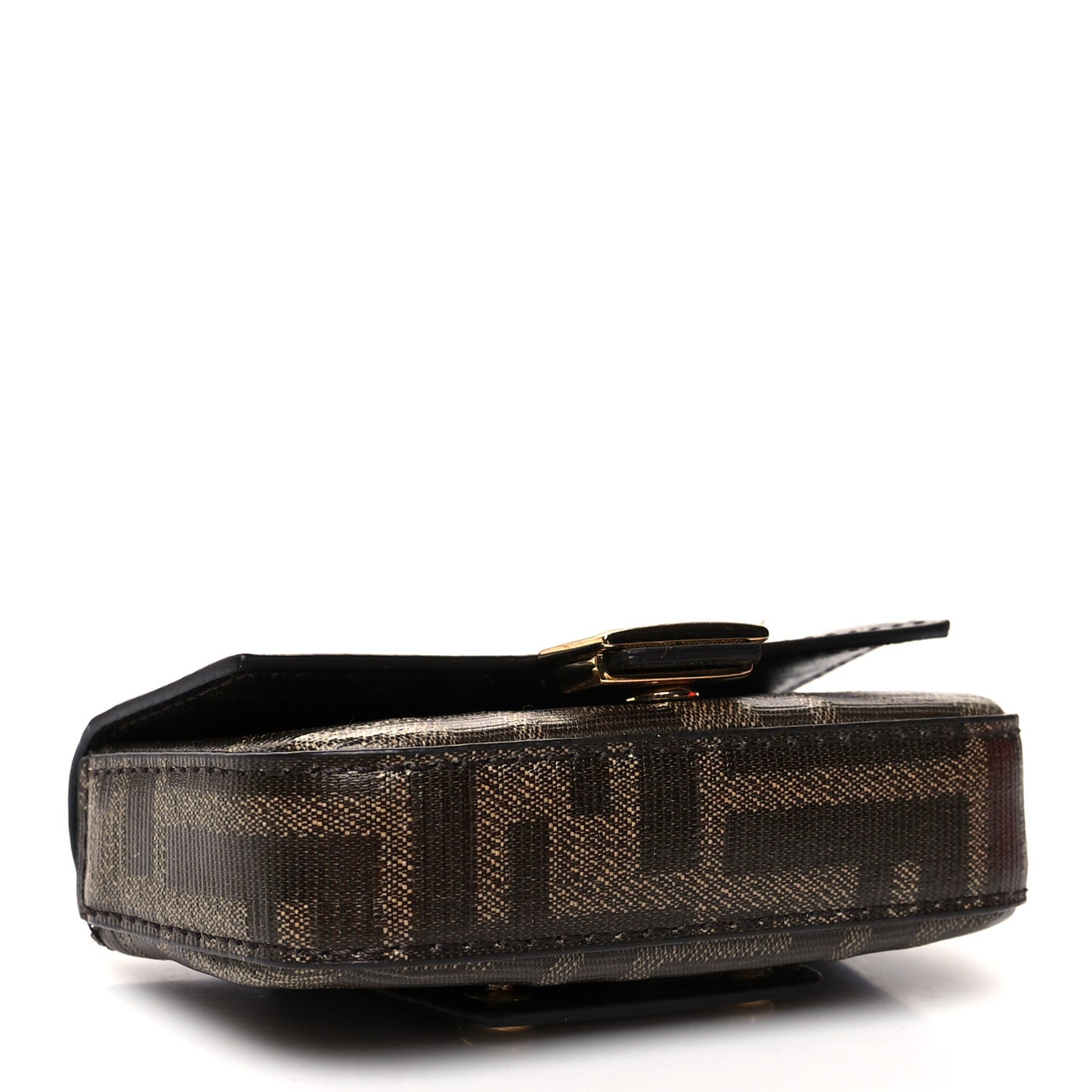 Glazed Fabric FF 1974 Belt Hip Belt Baguette Bag Mogano Panna