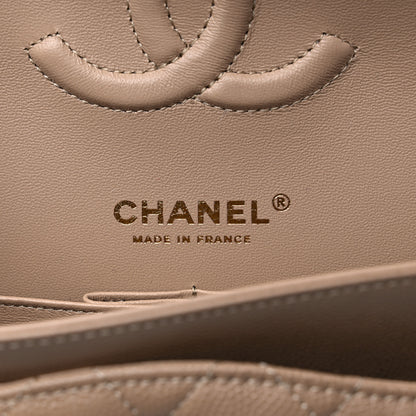 Chanel Caviar Quilted Medium Double Flap Dark Beige 6 of 10