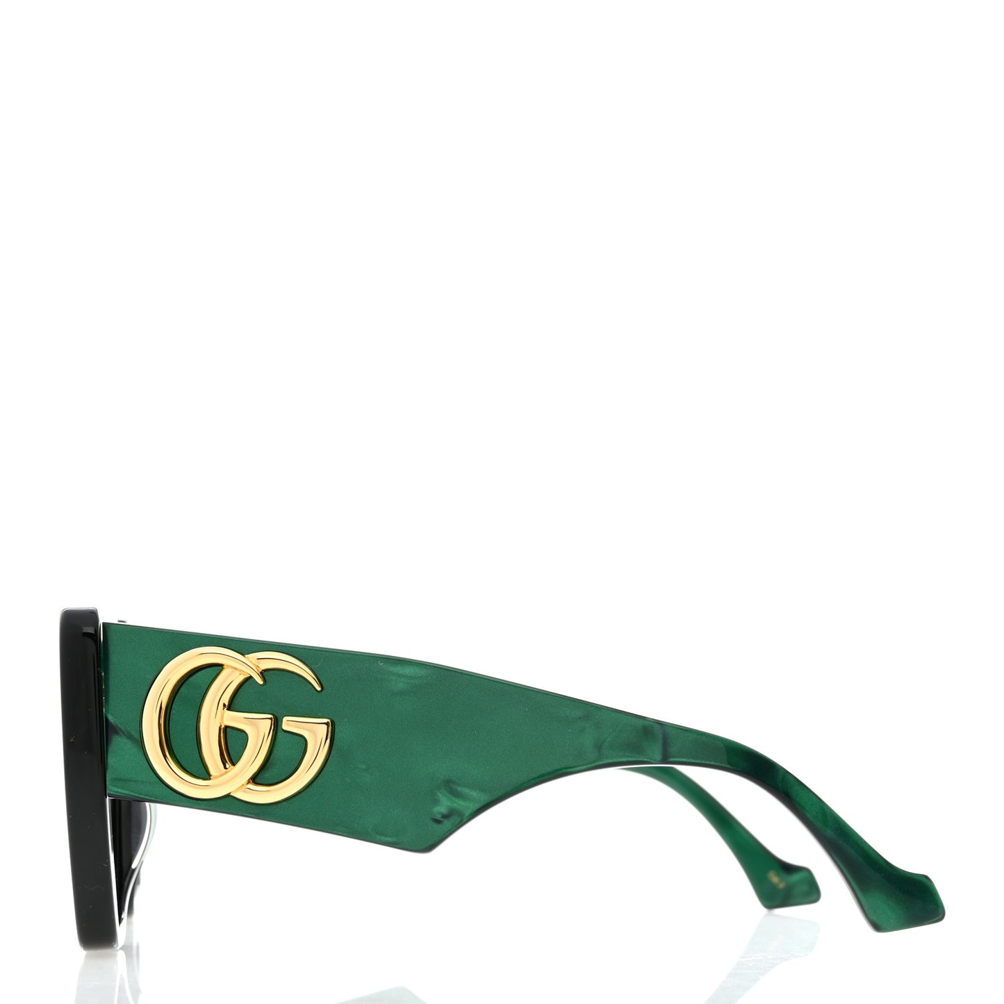 Acetate Square Frame Sunglasses GG0956S Green Black
