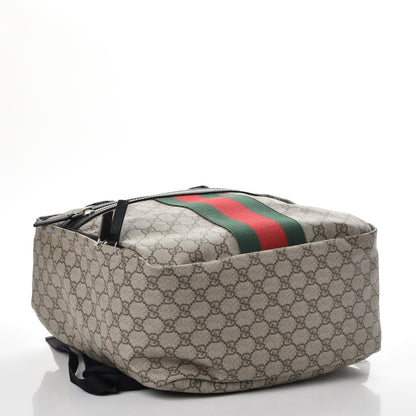 Gucci Soft GG Supreme Monogram Appia Calfskin Web Tote Backpack Beige Ebony Black 4 of 7
