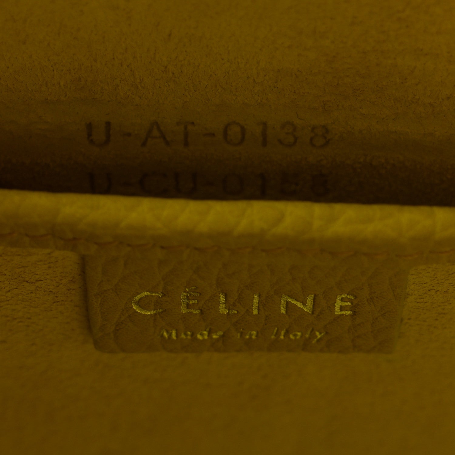 Celine Drummed Calfskin Nano Luggage Mimosa 6 of 10