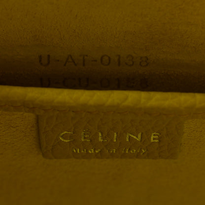 Celine Drummed Calfskin Nano Luggage Mimosa 6 of 10