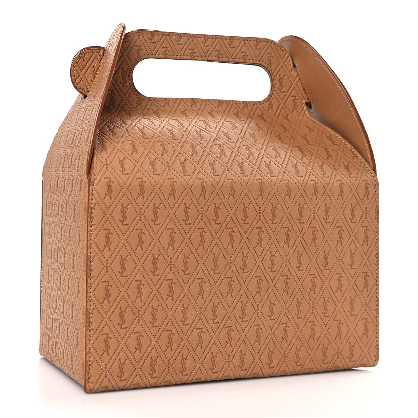 Calfskin Monogram Take Away Box Dusty Vintage Brown Gold